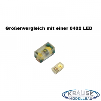 SMD-LED Typ 0201 gelb, klares Gehäuse mit Kupferlackdraht, 10 Stück