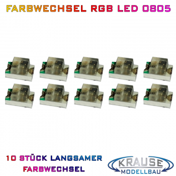 SMD-LED Typ 0805 RGB automatischer langsamer Farbwechsel, 10 Stück