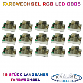 SMD-LED Typ 0805 RGB automatischer langsamer Farbwechsel, 15 Stück