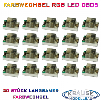 SMD-LED Typ 0805 RGB automatischer langsamer Farbwechsel, 20 Stück
