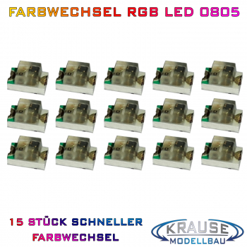 SMD-LED Typ 0805 RGB automatischer schneller Farbwechsel, 15 Stück