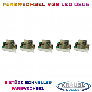 SMD-LED Typ 0805 RGB automatischer schneller Farbwechsel, 5 Stück