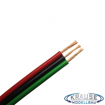 25m Drillingslitze für Weichen oder LED Streifen 3x 0,14mm² grün / schwarz / rot