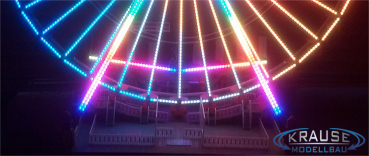 Beleuchtung Rückwand Modell Jupiter Riesenrad, adressierbare RGB Pixel LEDs
