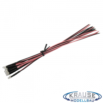 LED 3mm pink klar mit Litze und Vorwiderstand 5 Stück