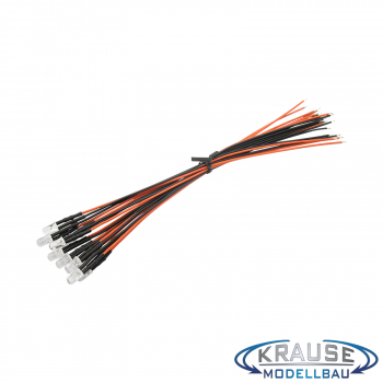LED 5mm orange klar mit Litze und Vorwiderstand 5 Stück