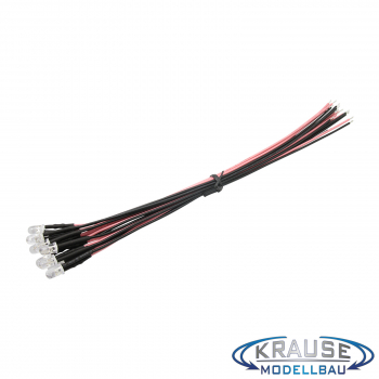 LED 5mm pink klar mit Litze und Vorwiderstand 5 Stück