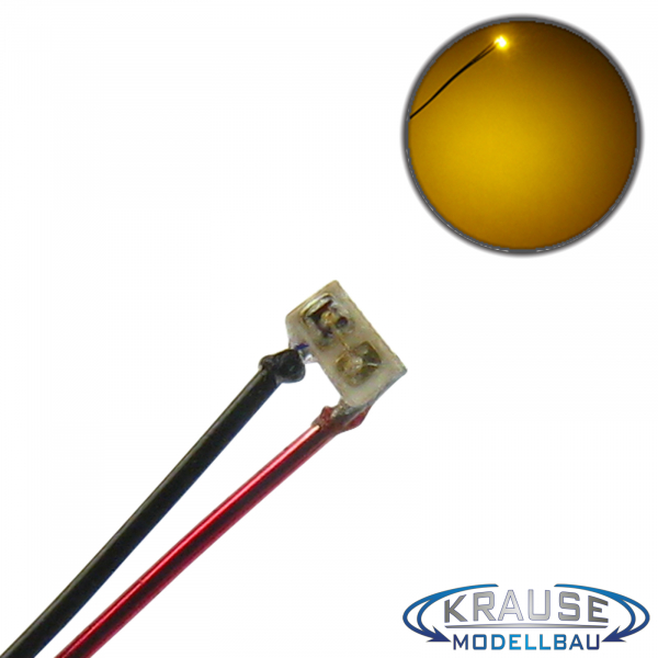 SMD-LED Typ 0201 gelb, klares Gehäuse mit Kupferlackdraht, 5 Stück