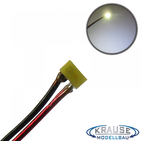 SMD-LED Typ 0201 warmweiss, diffuses Gehäuse mit Kupferlackdraht 5 Stück