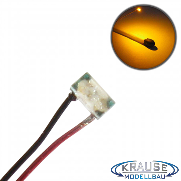 SMD-LED Typ 0402 gelb, klares Gehäuse mit Kupferlackdraht 5 Stück