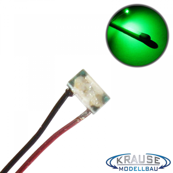 SMD-LED Typ 0402 grün, klares Gehäuse mit Kupferlackdraht