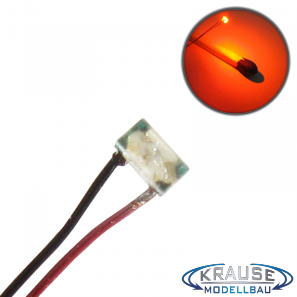 SMD-LED Typ 0402 orange, klares Gehäuse mit Kupferlackdraht