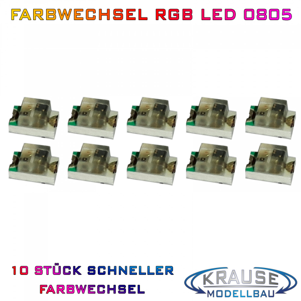 SMD-LED Typ 0805 RGB automatischer schneller Farbwechsel, 10 Stück