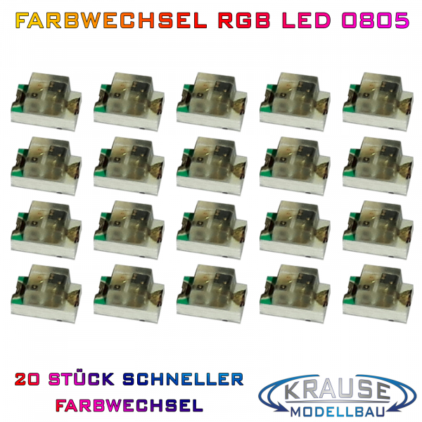 SMD-LED Typ 0805 RGB automatischer schneller Farbwechsel, 20 Stück