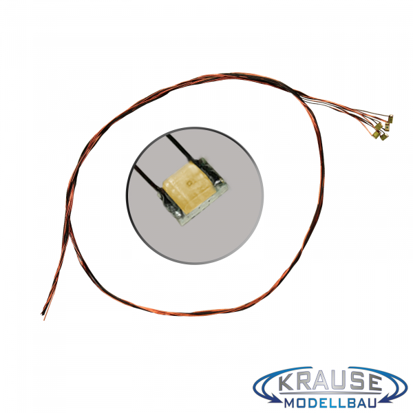 SMD-LED Typ 0805 warmweiss, diffuses Gehäuse mit Kupferlackdraht 5 Stück