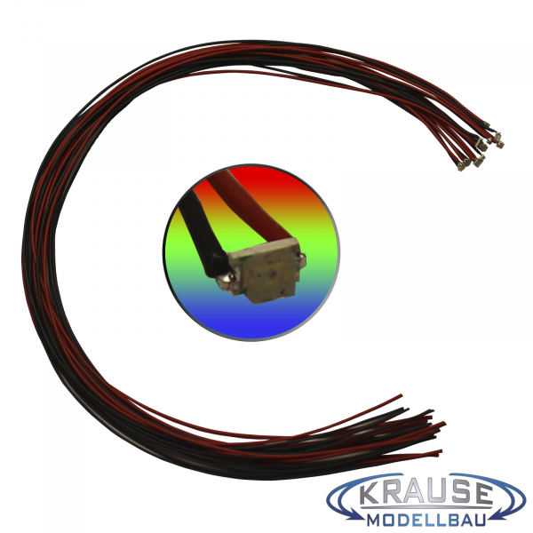 SMD-LED Typ 0805 RGB automatischer langsamer Farbwechsel mit Litze 0,05 mm² 5 Stück