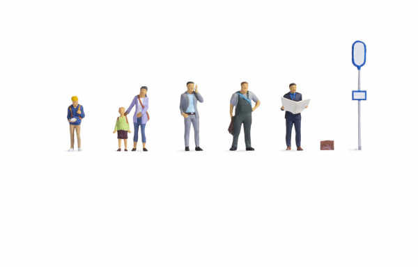 Figuren 1:87 An der Bushaltestelle Noch 15246