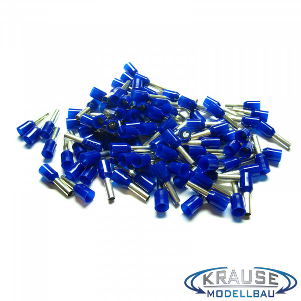 100 Aderendhülsen isoliert 2,5mm² N blau DIN 46228 Teil 4