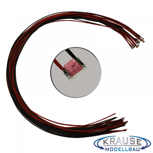SMD-LED Typ 0805 rot, diffuses Gehäuse mit Litze 0,05 mm² 5 Stück