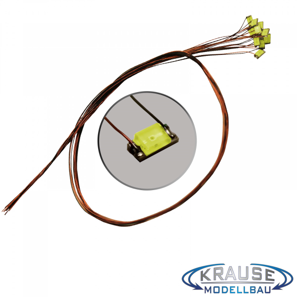 SMD-LED Typ 1206 kaltweiss, diffuses Gehäuse mit Kupferlackdraht 5 Stück