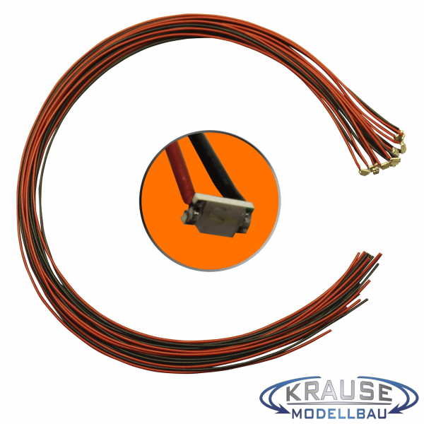 SMD-LED Typ 1206 orange, klares Gehäuse mit Litze 0,05 mm² 5 Stück