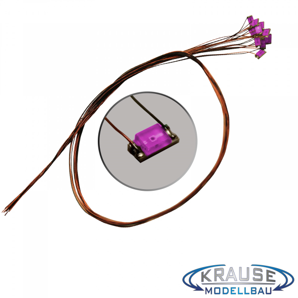 SMD-LED Typ 1206 pink, diffuses Gehäuse mit Kupferlackdraht 5 Stück