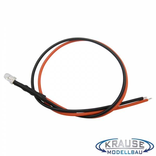 LED 3mm orange klar mit Litze und Vorwiderstand 5 Stück