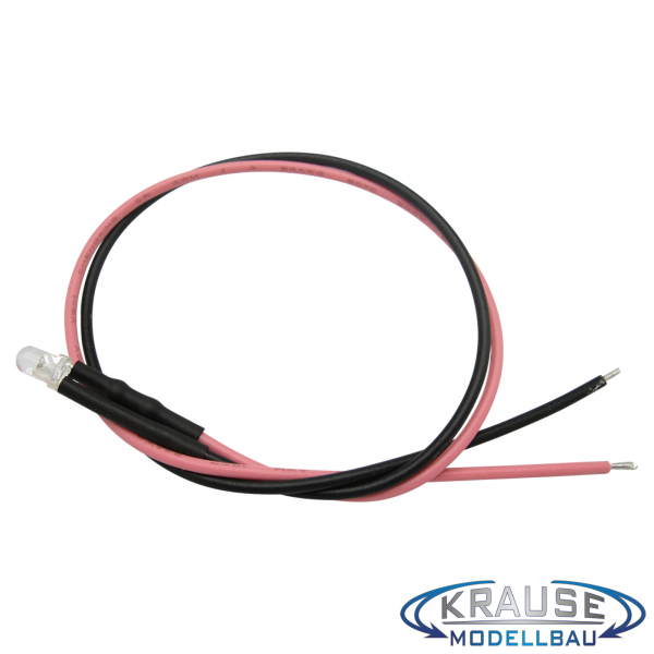 LED 3mm pink klar mit Litze und Vorwiderstand 5 Stück