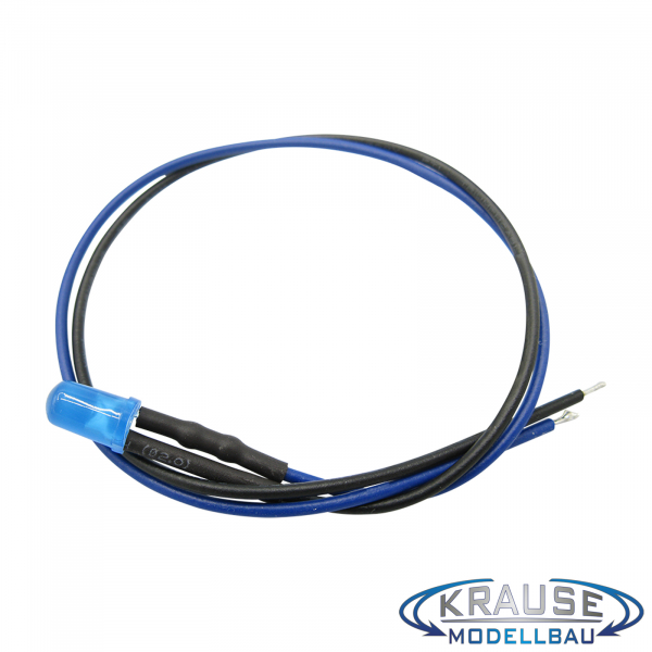 LED 5mm blau diffus mit Litze und Vorwiderstand 5 Stück