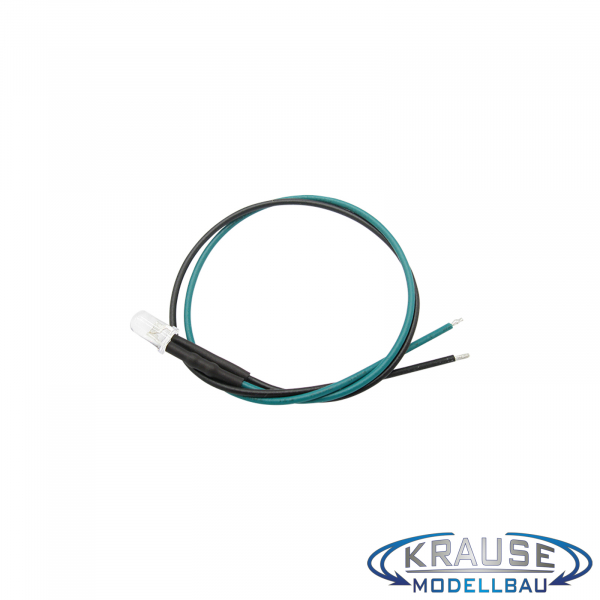 LED 5mm grün klar mit Litze und Vorwiderstand 5 Stück
