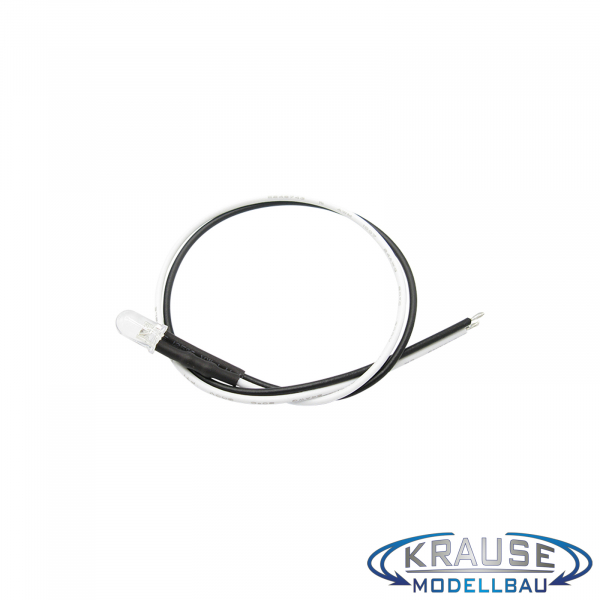 LED 5mm kaltweiss klar mit Litze und Vorwiderstand 5 Stück