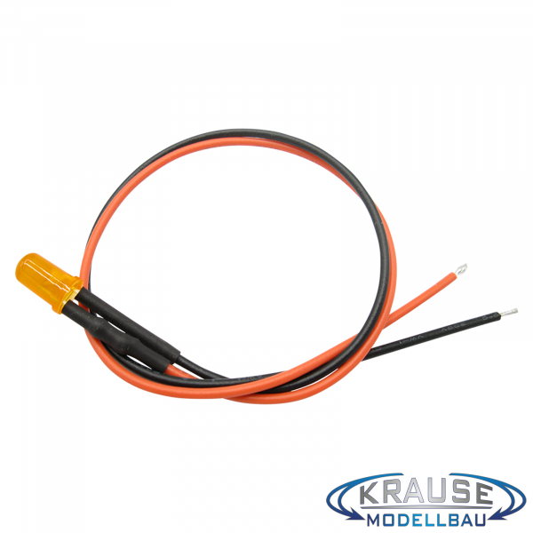 LED 5mm orange diffus mit Litze und Vorwiderstand 5 Stück