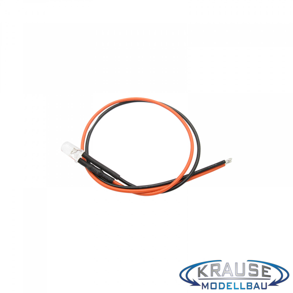 LED 5mm orange klar mit Litze und Vorwiderstand