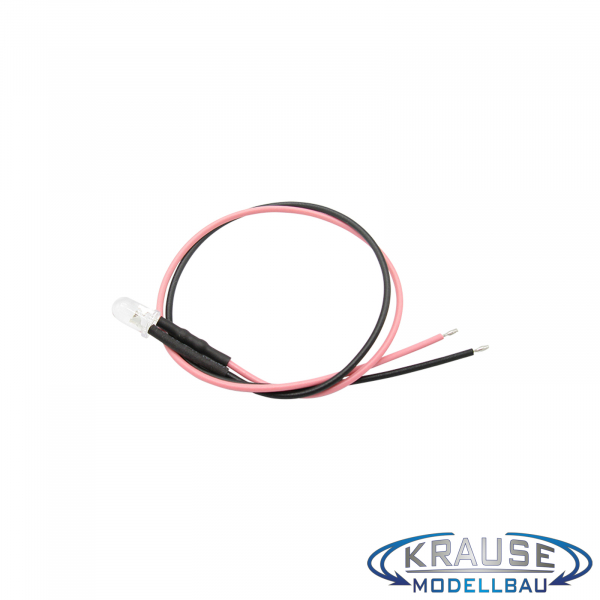 LED 5mm pink klar mit Litze und Vorwiderstand 5 Stück