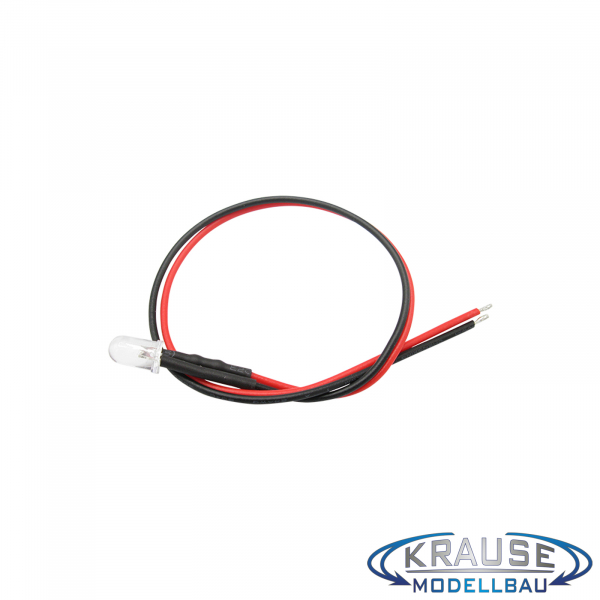 LED 5mm rot klar mit Litze und Vorwiderstand 5 Stück