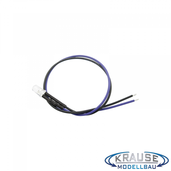 LED 5mm violett (UV) klar mit Litze und Vorwiderstand 5 Stück