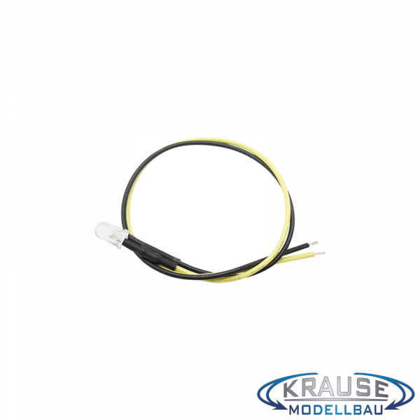 LED 5mm warmweiss klar mit Litze und Vorwiderstand 5 Stück