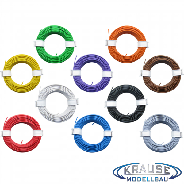 Schaltlitze Miniaturkabel 10 x 10 m Ring LIY 0,14 mm² flexibel Sparset