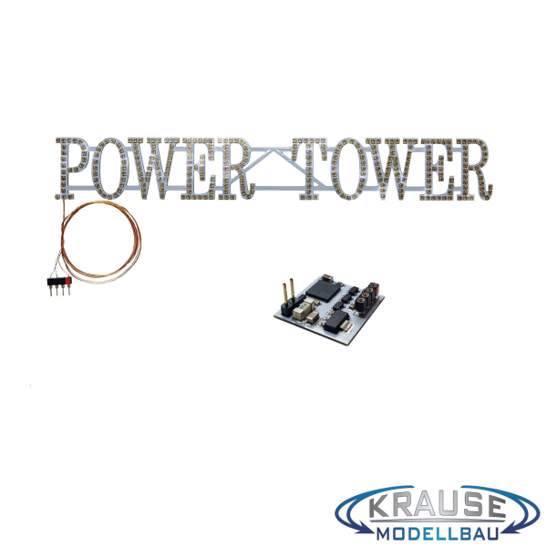 Power Tower Schriftzugplatine adressierbare Pixel LEDs passend für Faller 140325