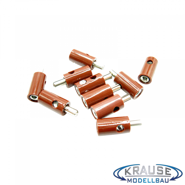 Querlochstecker Bananenstecker 2,6 mm braun 10 Stück