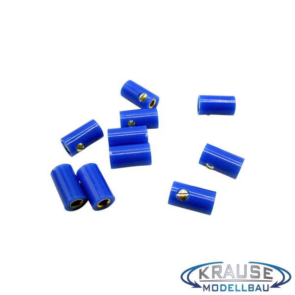 Querlochstecker Bananenstecker Buchse 2,6 mm blau 10 Stück